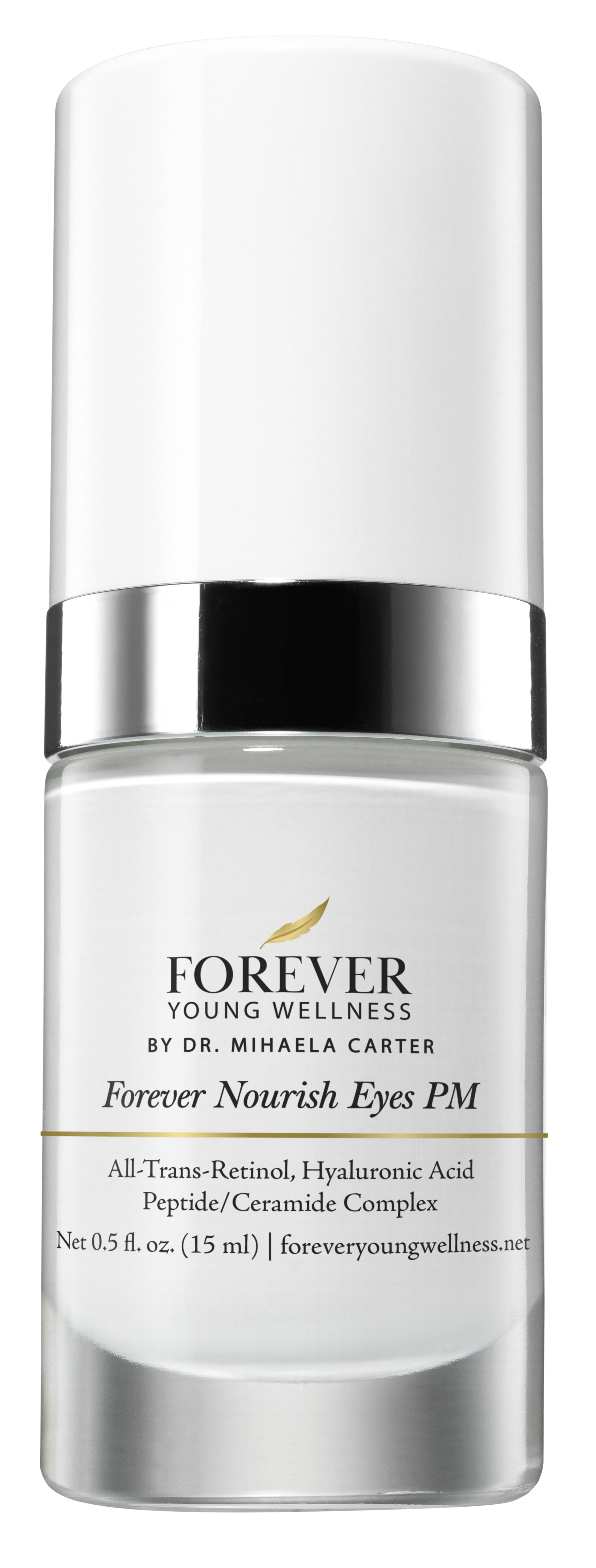 Retinol eye cream with peptides and hyaluronic acid for anti-aging and hydration